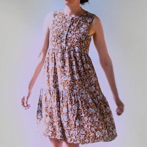 Pleated Tiered Midi Sundress